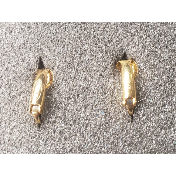 Vintage Avon flower shaped pearlesque button rhinestone clip on earrings - Picture 2 of 4